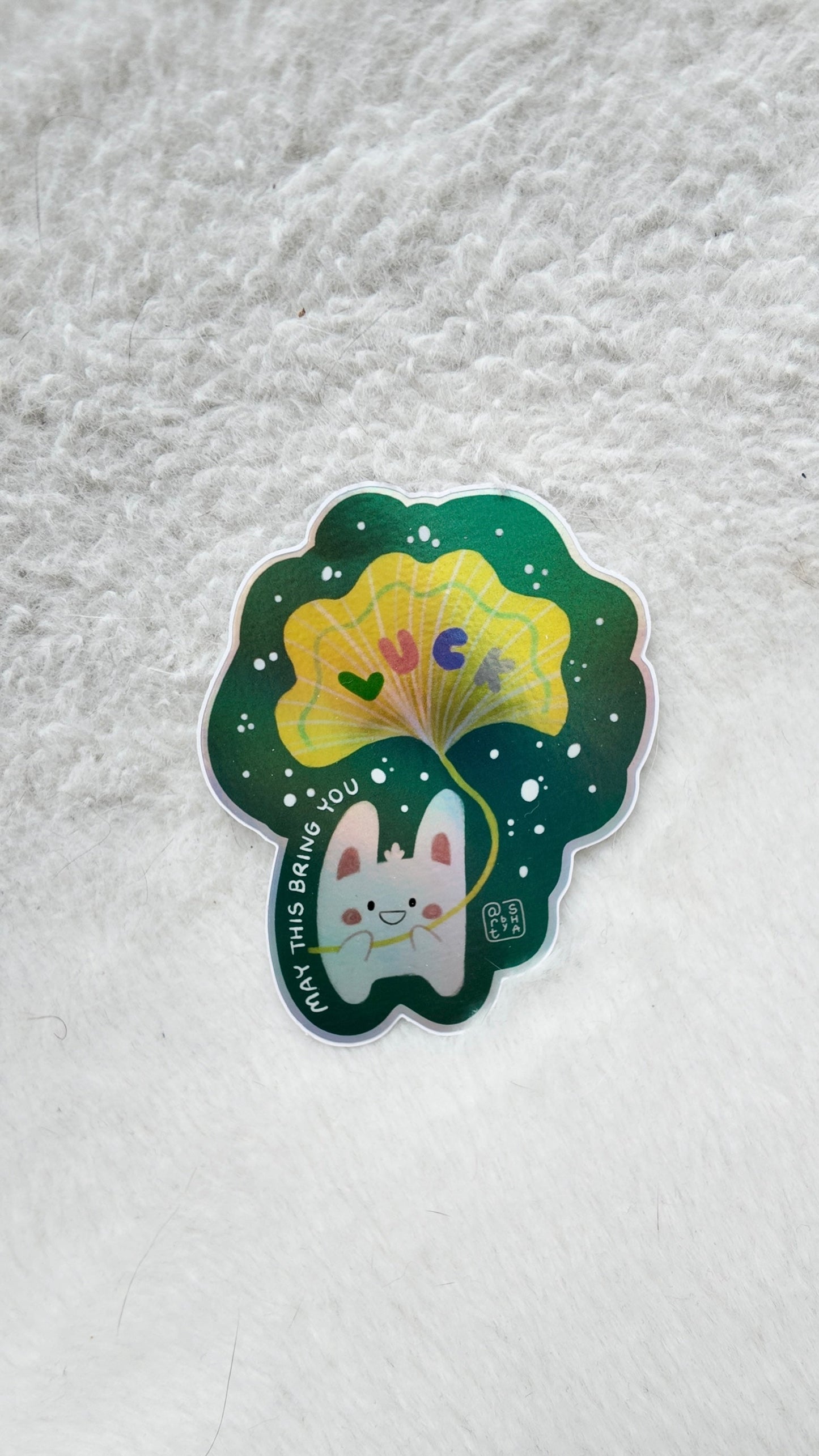 Lucky holographic rabbit sticker