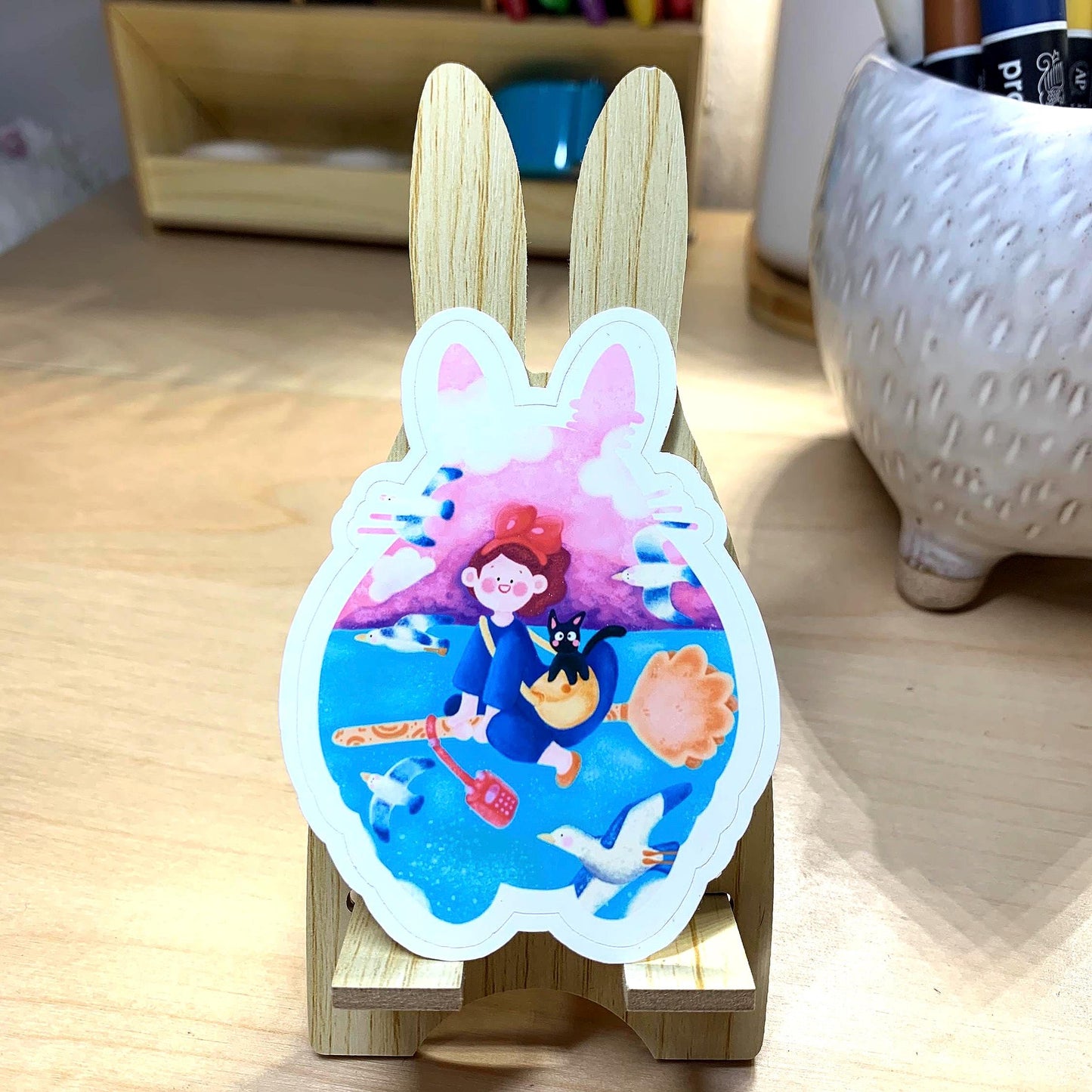 Autocollant Kiki La Petite Sorcière x Totoro
