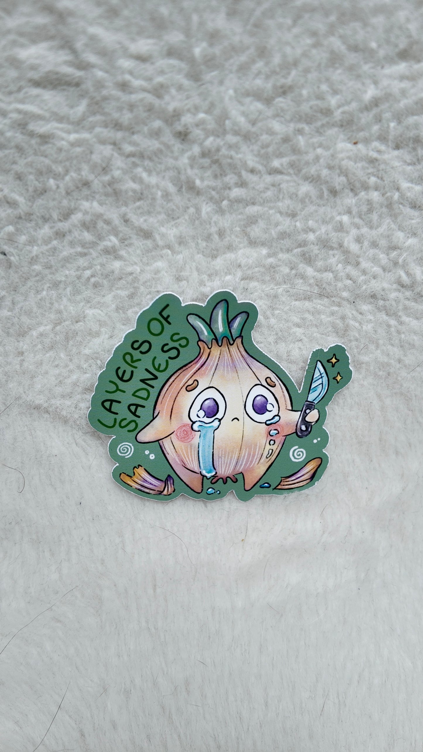 Onion sticker layers of sadness