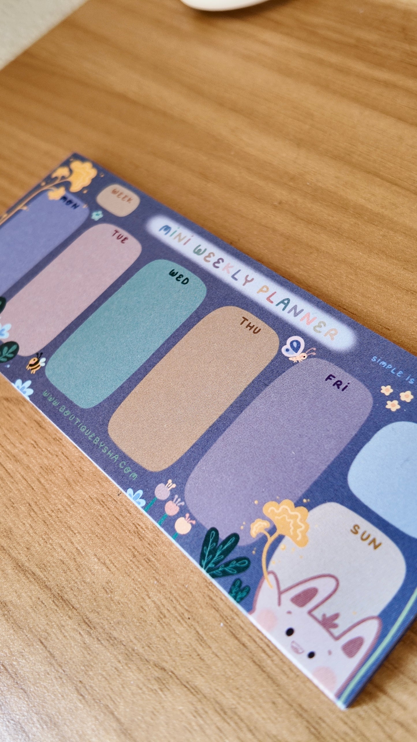 "Lucky Little Rabbit" Mini Weekly Planner Notepad