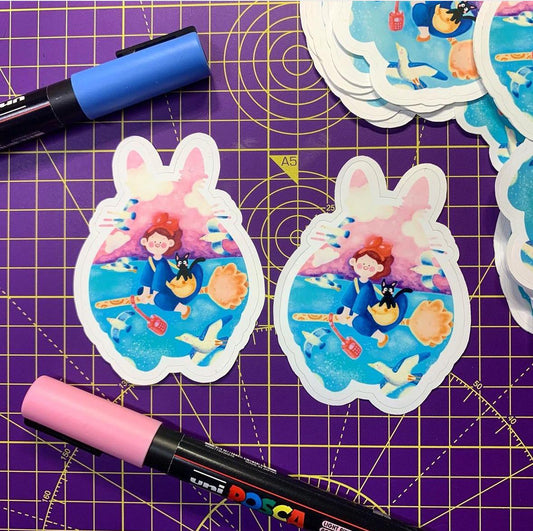 Kiki's Delivery Service x Totoro Sticker