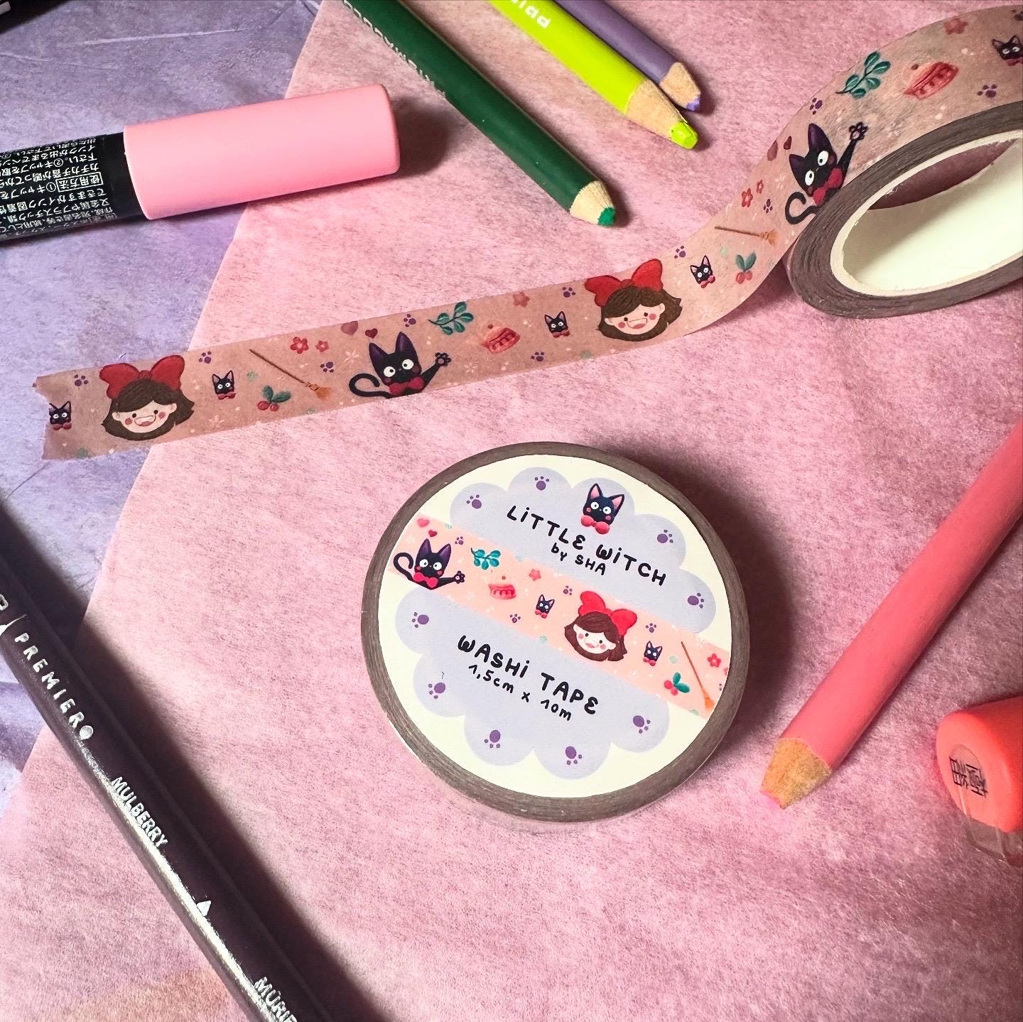 Washi Tape La Petite Sorcière - Ruban Adhésif décoratif 1,5 cm x 10m