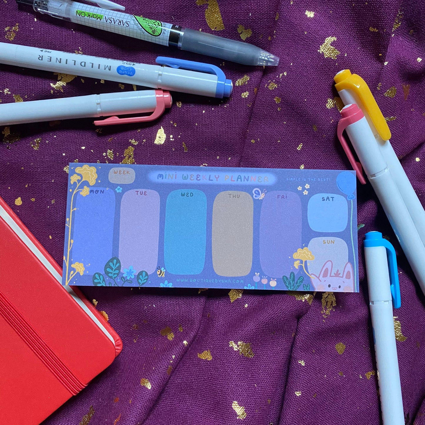 "Lucky Little Rabbit" Mini Weekly Planner Notepad