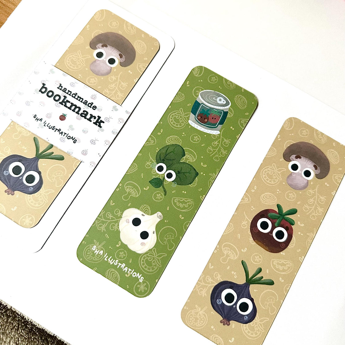 Marque-page Légumes mignons fait main