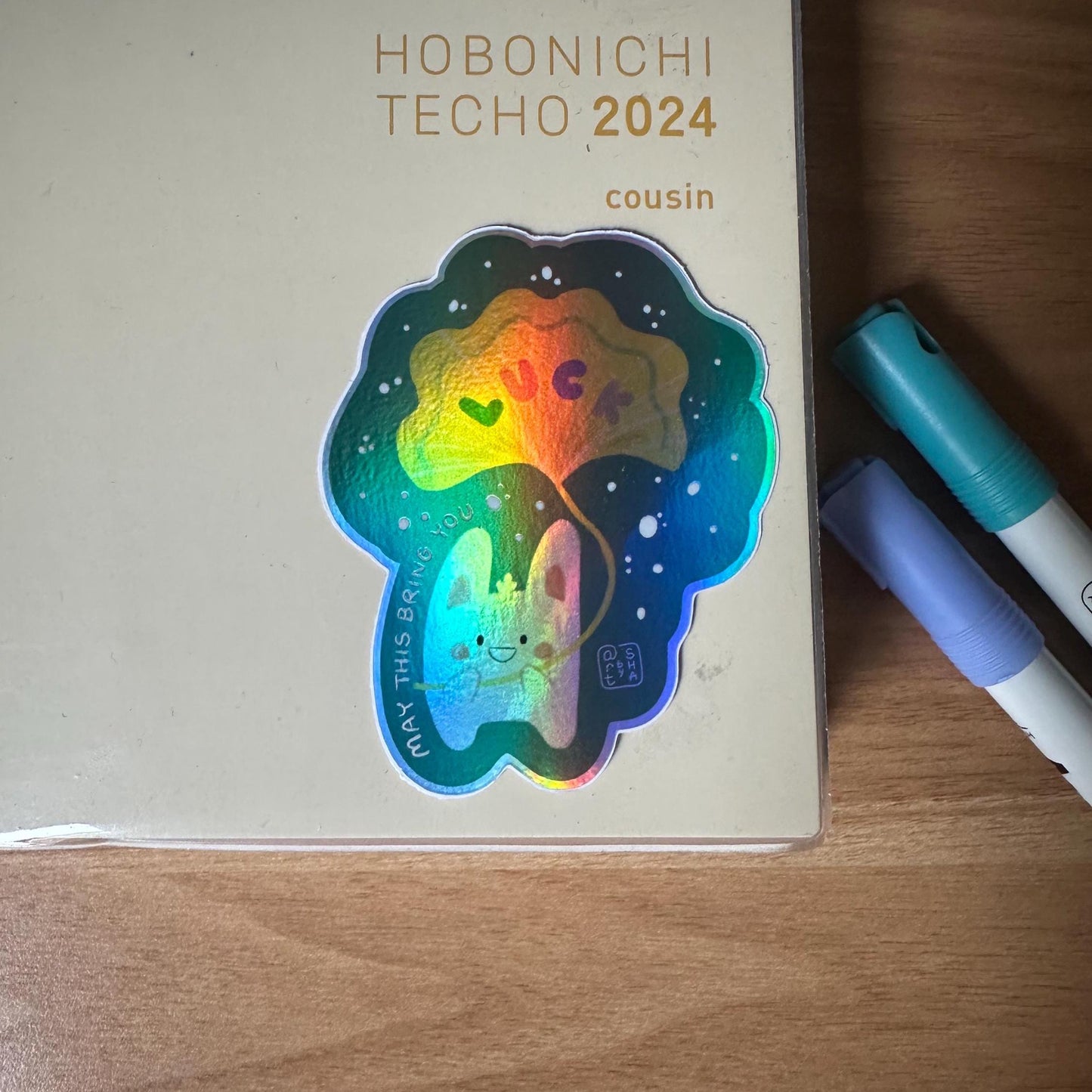 Lucky holographic rabbit sticker