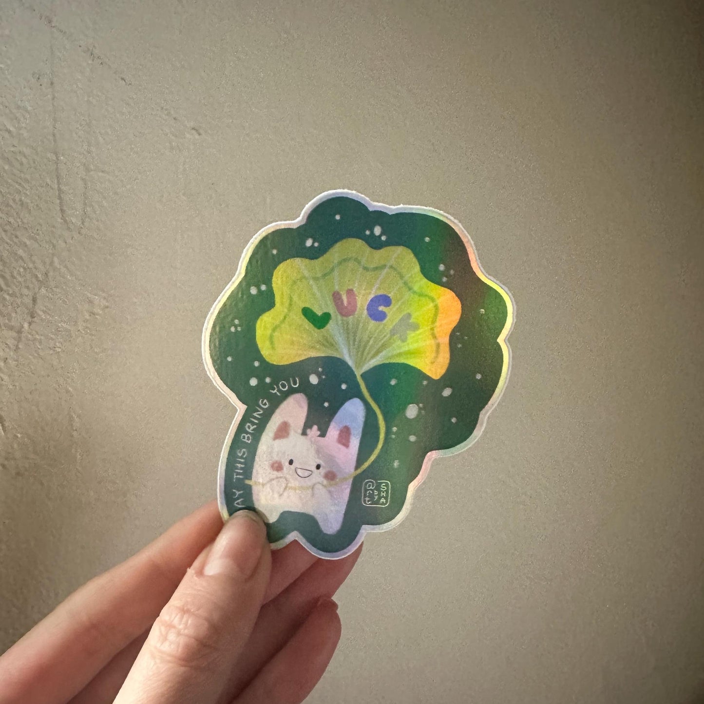 Lucky holographic rabbit sticker