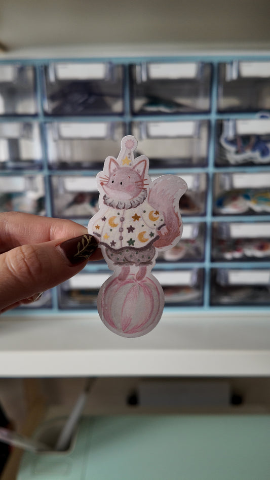 Autocollant Renard Clown Vintage