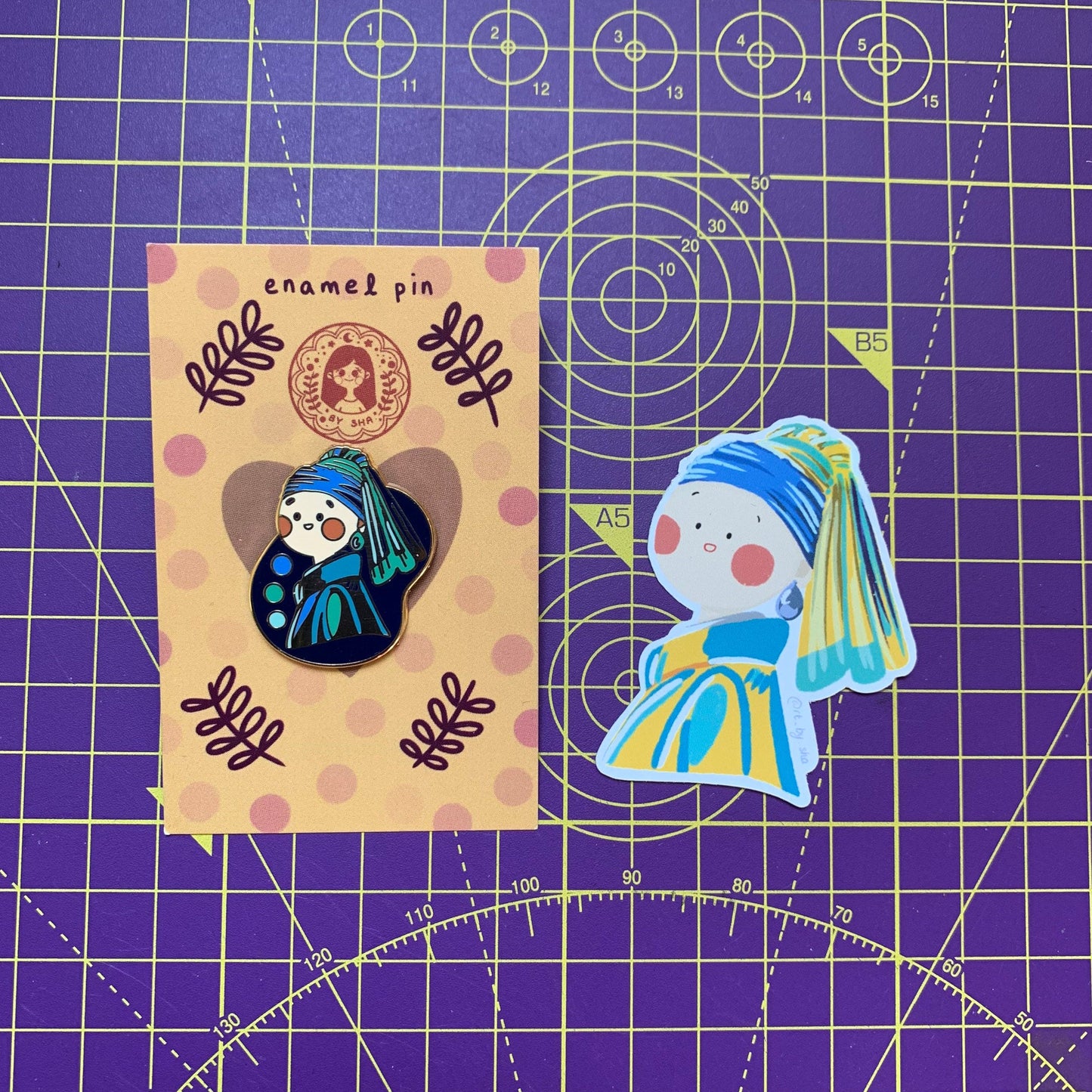 Hard Enamel Pin Girl with a Pearl Earring